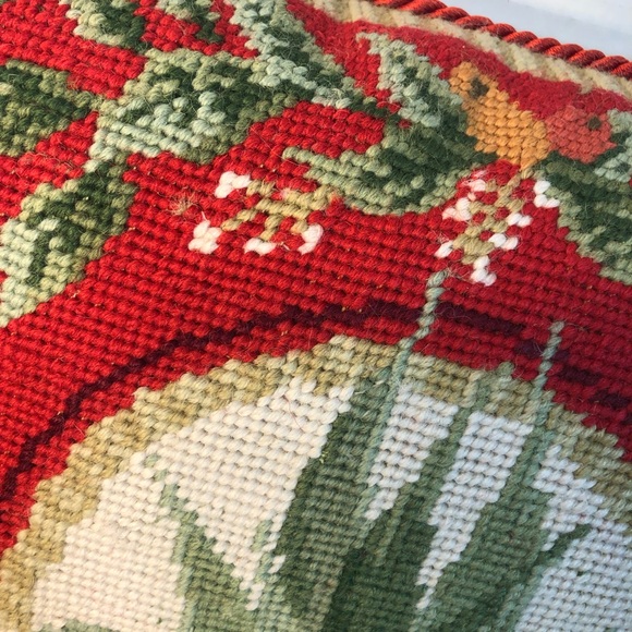 SALLY ECKMAN ROBERTS Christmas Holiday Pineapple Needlepoint Pillow - Picture 2 of 12